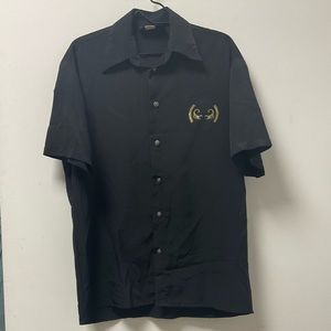 Vintage Daneli Gold Scorpions & Rhinestones Western Wear Button Down Shirt!